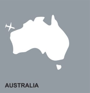 Australia visa map for travel services by Inicom Global